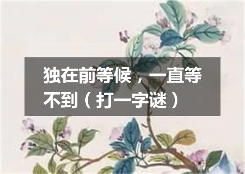 独在前等候，一直等不到（打一字谜）