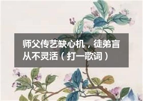 师父传艺缺心机，徒弟盲从不灵活（打一歌词）