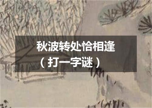 秋波转处恰相逢（打一字谜）