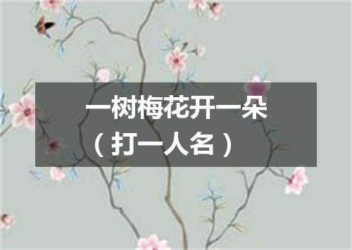 一树梅花开一朵（打一人名）