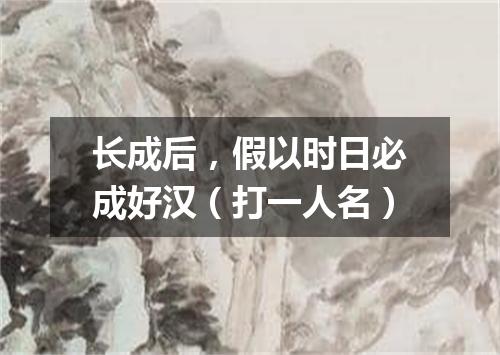 长成后，假以时日必成好汉（打一人名）