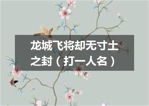 龙城飞将却无寸土之封（打一人名）