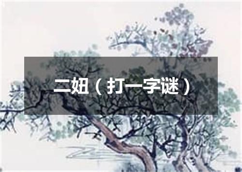 二妞（打一字谜）