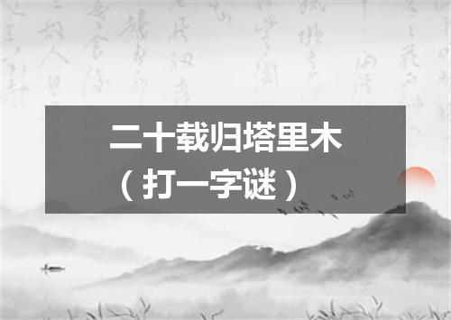 二十载归塔里木（打一字谜）