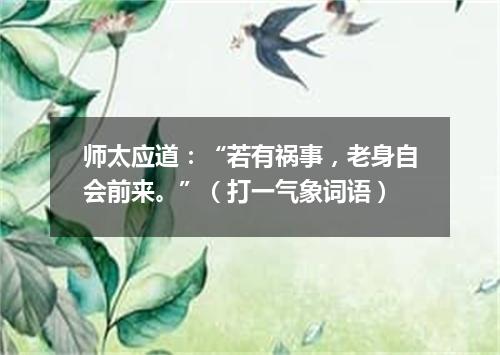 师太应道：“若有祸事，老身自会前来。”（打一气象词语）