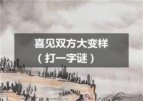 喜见双方大变样（打一字谜）