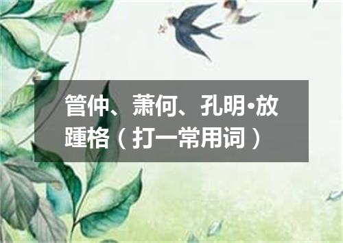 管仲、萧何、孔明·放踵格（打一常用词）