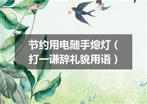 节约用电随手熄灯（打一谦辞礼貌用语）