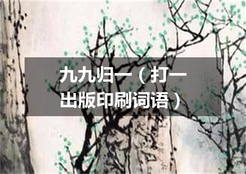 九九归一（打一出版印刷词语）