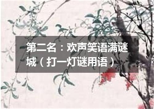 第二名：欢声笑语满谜城（打一灯谜用语）