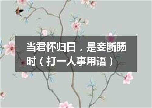 当君怀归日，是妾断肠时（打一人事用语）