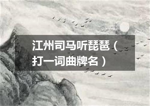 江州司马听琵琶（打一词曲牌名）