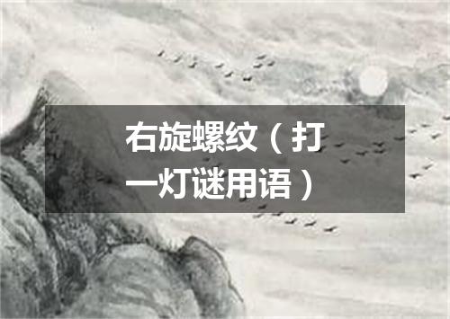 右旋螺纹（打一灯谜用语）