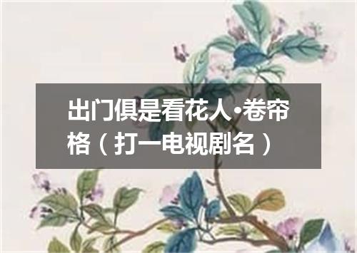 出门俱是看花人·卷帘格（打一电视剧名）