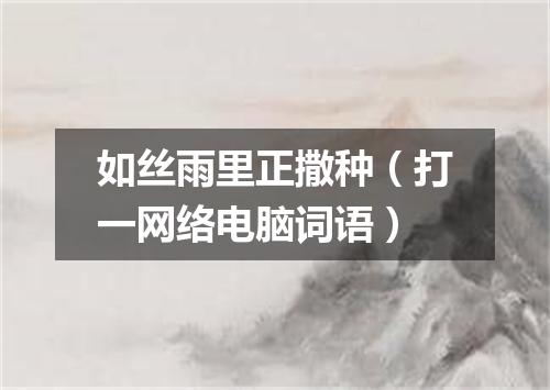 如丝雨里正撒种（打一网络电脑词语）