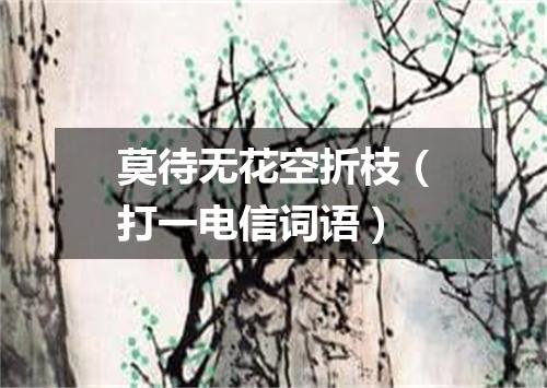 莫待无花空折枝（打一电信词语）