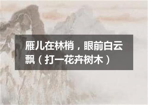 雁儿在林梢，眼前白云飘（打一花卉树木）