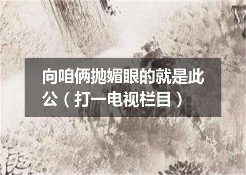 向咱俩抛媚眼的就是此公（打一电视栏目）