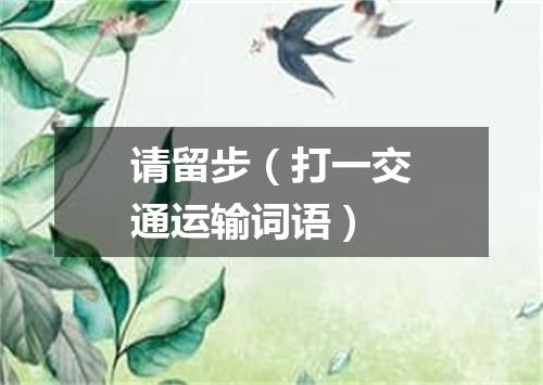 请留步（打一交通运输词语）