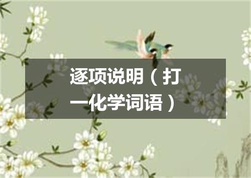 逐项说明（打一化学词语）