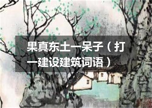 果真东土一呆子（打一建设建筑词语）