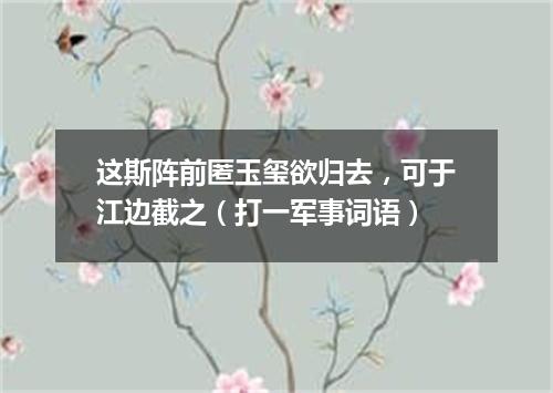 这斯阵前匿玉玺欲归去，可于江边截之（打一军事词语）