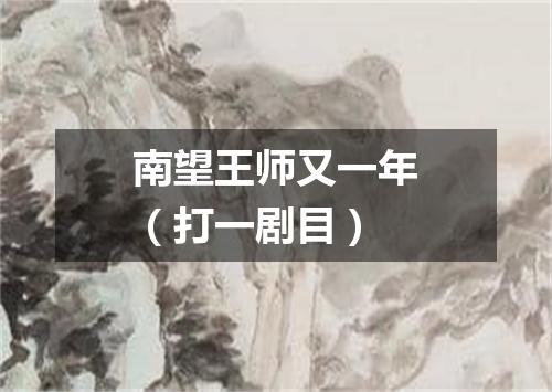 南望王师又一年（打一剧目）