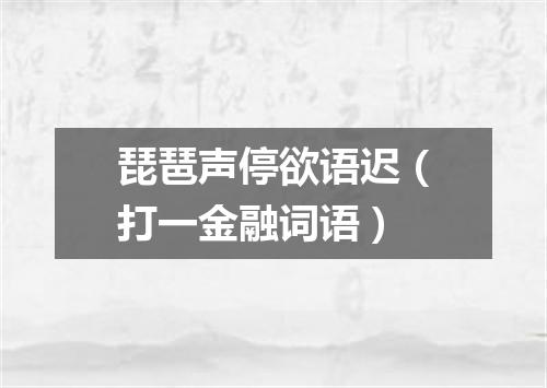 琵琶声停欲语迟（打一金融词语）