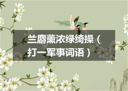 兰麝薰浓绿绮操（打一军事词语）