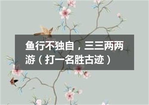 鱼行不独自，三三两两游（打一名胜古迹）