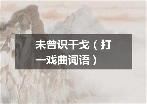 未曾识干戈（打一戏曲词语）