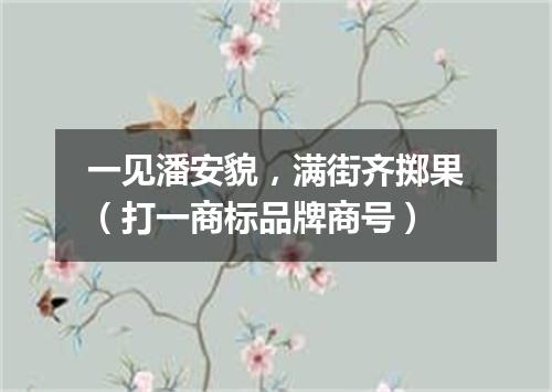 一见潘安貌，满街齐掷果（打一商标品牌商号）