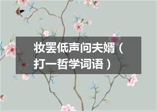 妆罢低声问夫婿（打一哲学词语）