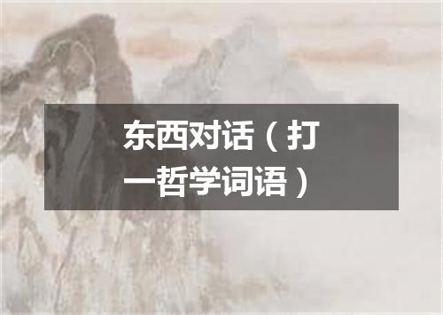 东西对话（打一哲学词语）