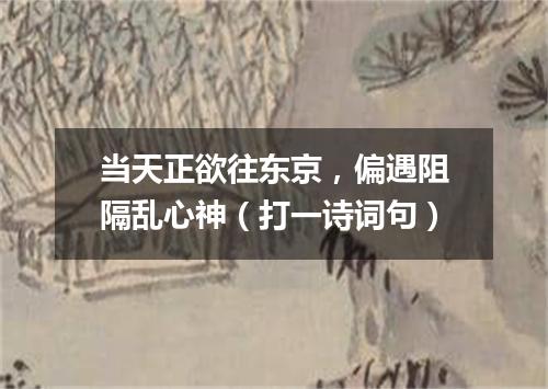 当天正欲往东京，偏遇阻隔乱心神（打一诗词句）