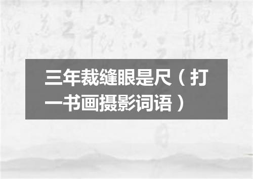 三年裁缝眼是尺（打一书画摄影词语）