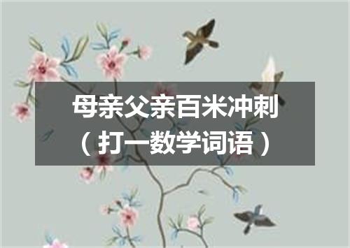 母亲父亲百米冲刺（打一数学词语）