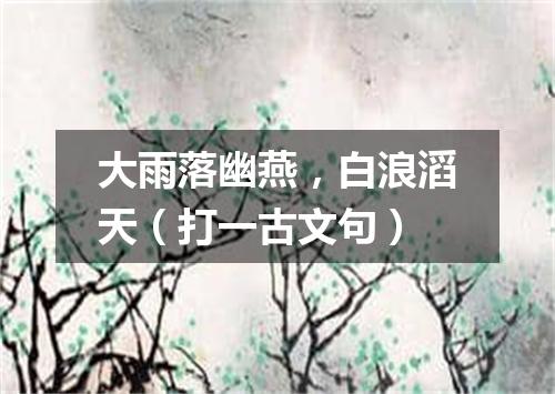 大雨落幽燕，白浪滔天（打一古文句）