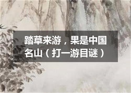 踏草来游，果是中国名山（打一游目谜）