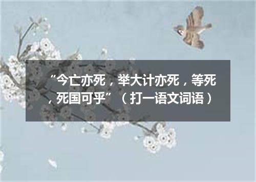 “今亡亦死，举大计亦死，等死，死国可乎”（打一语文词语）