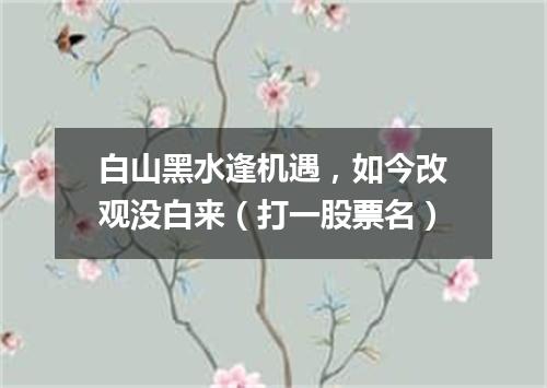 白山黑水逢机遇，如今改观没白来（打一股票名）