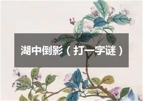 湖中倒影（打一字谜）