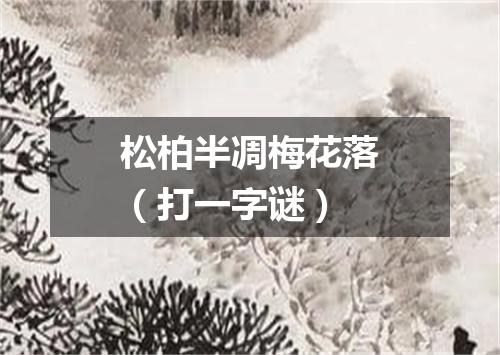 松柏半凋梅花落（打一字谜）