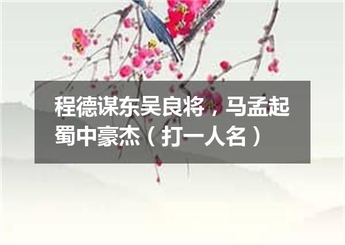 程德谋东吴良将，马孟起蜀中豪杰（打一人名）