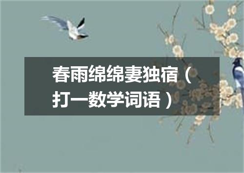 春雨绵绵妻独宿（打一数学词语）