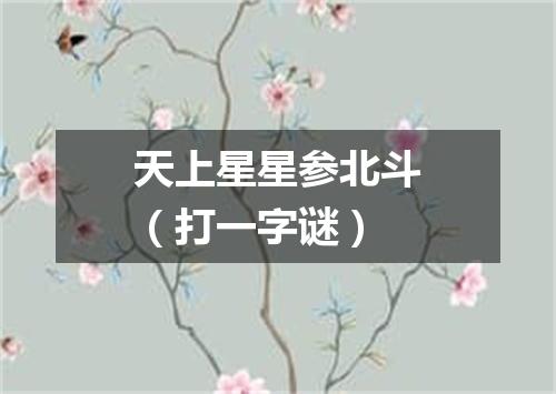 天上星星参北斗（打一字谜）