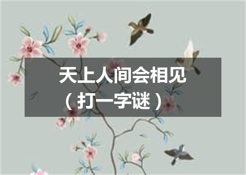 天上人间会相见（打一字谜）