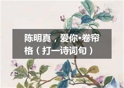 陈明真，爱你·卷帘格（打一诗词句）