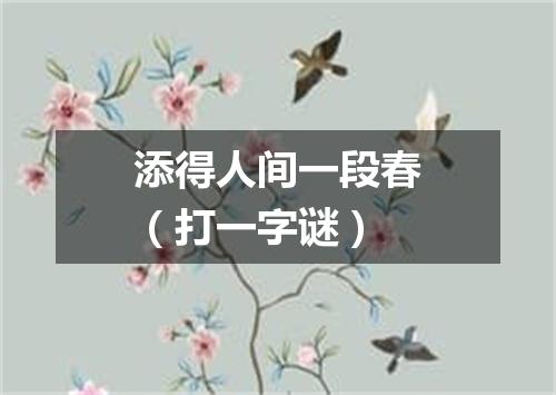 添得人间一段春（打一字谜）