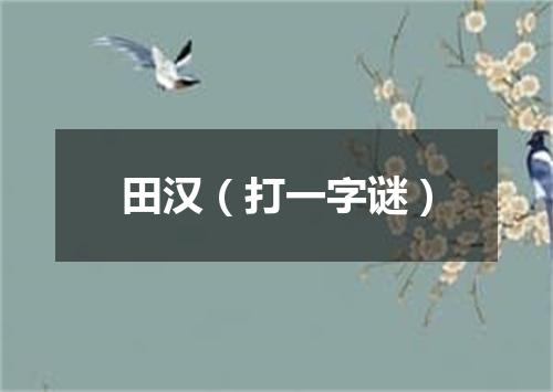 田汉（打一字谜）